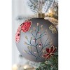 Tramull Set of 6 Glass Christmas Ball Ornaments, 3.9" Glitter Hanging Decor for Holiday Tree & Party Decorations - 3 of 4