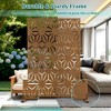 TOAOTBNBO Metal Privacy Screen with Stand, Decorative Privacy Fence Panels with Star Pattern, Outdoor Privacy Screen for Garden, Brown - 4 of 4