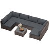 UPHA 7-Piece Rattan Patio Sofa Conversation Set with Cushions - 2 of 4