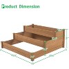 3-Tier Wooden Raised Garden Bed with Open Bottom, Convertible Design, and Varying Depths for Vegetables, Flowers, Herbs - 4 of 4