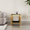 CENGHU Modern Coffee Table, Center Table with Storage Shelf, Tea Table with Mirror Finished Stainless Steel Frame, Side Table for Dining Room, Bedroom - 2 of 4
