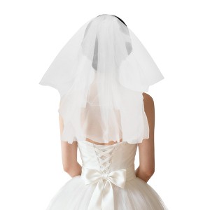 Unique Bargains Hair Clip Wedding Veil White 1 Pc - 1 of 4
