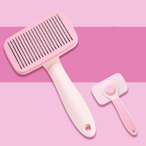 BABYYER Self Cleaning Slicker Brush for Dogs & Cats,Skin Friendly Pet Grooming Deshedding Tool, Puppy Brush for Long Haired Pets, Pet Supplies - 1 of 4