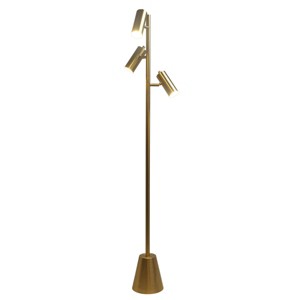 VYNXARIA 63"H Lumina Brassed Gold Floor Lamp with Rotary Switch Triple Spots Metal Cone Base - 1 of 4