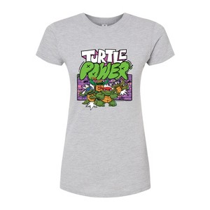 Women's - Teenage Mutant Ninja Turtles Mutant Mayhem - Turtle Power Fitted Graphic T-Shirt - 1 of 2