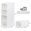 Homhougo Shoe Organizer Clear, Foldable Clear Sneaker Display Box Transparent Foldable Shoe Box Pp Material White - 2 of 4