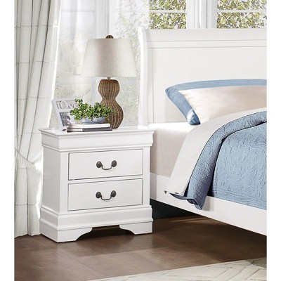 NicBex Elegant Nightstand With 3 Drawers Wooden Bedside Table End Table for Bedroom, Living Room