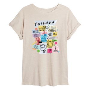 Women's - Friends - Friends Sketchy Oversized Graphic T-Shirt - 1 of 4