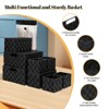 Aoibox Woven Polypropylene Storage Basket Organizer Set of 8 with Lids Multi Size for Bedroom Bathroom Black - 3 of 4