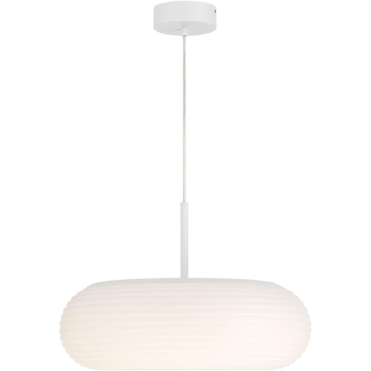 Possini Euro Design Sandringham 20" Modern Pendant Ceiling Light Fixture Dining Room Over Table Kitchen Island Hanging LED Sanded White Finish Metal, 5 of 7