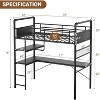 Loft Bed with L-Shaped Desk & Storage Shelf, Heavy Duty Metal Frame for Adults, Space Saving Design - 2 of 4