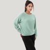 Anna-Kaci Active Women's Long Sleeve Crew Neck Fashion Pullover Top with Relaxed Fit and Ribbed Cuffs - 4 of 4