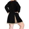 LA LEELA Women's Summer Bathing Suit Cover-up Holiday Beachwear Mini Swim Suit Loose Beach Dress Short Swim Shirt X-Large-XX-Large Black, Solid - 3 of 4