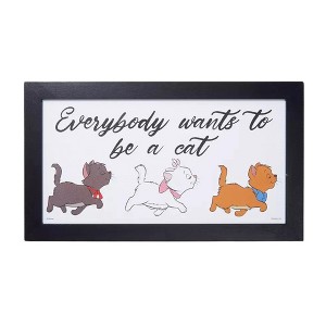 Silver Buffalo Disney Aristocats "Everyone Wants To Be A Cat" 10 x 18 Inch Framed MDF Wall Art - 1 of 4