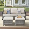 Buenhomino Outdoor Patio Furniture Sets, All-Weather PE Wicker Seating with Swivel Chairs, Sofas, Ottomans & Tables for Garden, Deck & Porch - 2 of 4