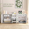 Acekool Cat Litter Box Enclosure, Large Hidden Litter Cabinet with Scratching Pad & Storage Top - 2 of 4