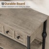 53" Console Sofa Table with 3 Drawers & Open Shelves, Entryway Table for Living Room, Hallway - Roman Column Design, Metal Frame - 4 of 4