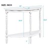 VYNXARIA 42in Retro Circular Curved Half-Moon Console Table with Cloud Design Top and Open Shelf Solid Wood Frame and Legs - 4 of 4