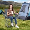 Tangkula 2PCS Oversized Camping Chairs Heavy Duty Outdoor Folding Chair w/Cooler Pouch - 2 of 4