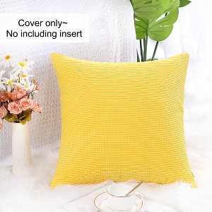 PiccoCasa Luxury Corduroy Corn Striped Cushion Soft Throw Pillow Case - 1 of 4