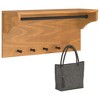 Aghana Digitals Rustic Wall-Mounted Coat Rack with Acacia Finish - Solid Pinewood, Decorative Shelf - 4 of 4