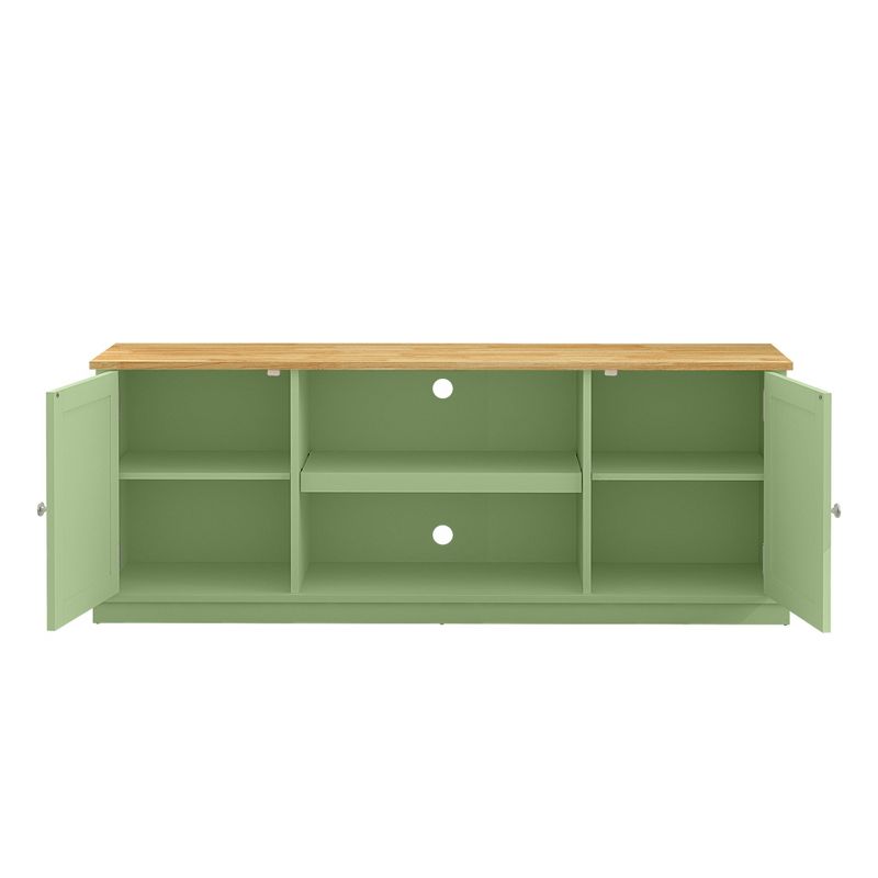64&#34; Natural Wood TV Stand for TVs up to 70&#34; Green - Festivo, 3 of 9