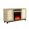 63" Fabric Style TV Stand for TVs up to 65" with Electric Fireplace Wood - Festivo: Media Storage, Adjustable Shelves - 2 of 4