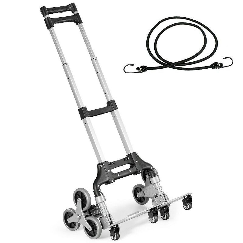 Costway Folding Stair Climbing Cart Portable Hand Truck Utility Dolly w/ Bungee Cord, 1 of 11