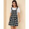 Allegra K Women's Plaid Tartan Button Decor A-Line Pinafore Overall Dress - 4 of 4