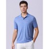 INSPIRE CHIC Men's Stretch Athletic Workout Short Sleeved Golf Heathered Polo Shirt - 2 of 4