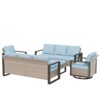 UPTIOT 6-Piece Steel Outdoor Patio Conversation Set - 2 of 4