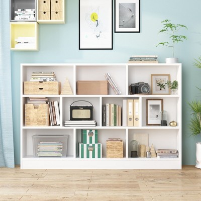 FUFU&GAGA 39.4"W x 40.9"H Standard Bookcase White 39.4"W Bookshelf