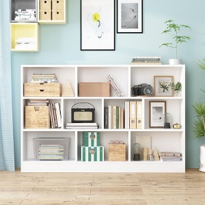 FUFU&GAGA 39.4"W x 40.9"H Standard Bookcase White 39.4"W Bookshelf - 1 of 4