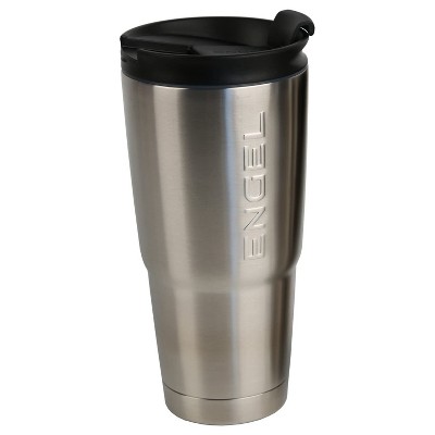  Engel Coolers 30-Ounce Stainless Steel Double Wall Vacuum-Insulated Hot/Cold Drinks Travel Tumbler with No-Spill Lid and Non-Slip Base, Silver 