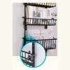 6-Tier Over the Door Pantry Organizer for Kitchen Storage Room Bathroom, Hanging Metal Spice Rack with Adjustable Basket and Suction Cups, Black - 3 of 4