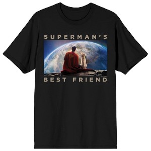 Superman Movie 2025 Superman’s Best Friend Adult Black Crew Neck Short Sleeve T-shirt - 1 of 4
