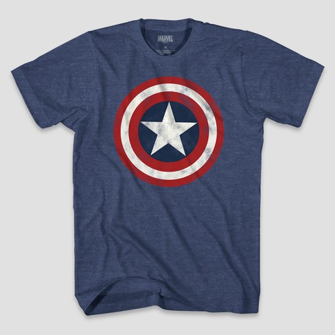 men s marvel captain america logo short sleeve graphic t shirt denim heather target