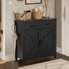 VYNXARI Kitchen Storage Cabinet, Farmhouse Buffet Cabinet with Storage, Coffee Bar Floor Sideboard Buffet for Living Room, Dining Room, Bathroom,Gray - 2 of 4