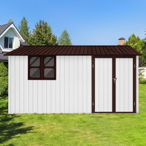 NicBex 10x12Ft Metal Garden Sheds, Outdoor Storage Sheds, Gazebos with a Practical Pent Roof, Carports with Window for Garden, Patios, Lawns - 1 of 4