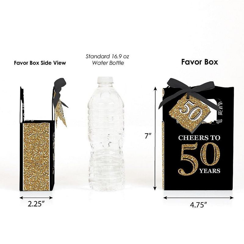 Big Dot of Happiness Adult 50th Birthday - Gold - Birthday Party Favor Boxes - Set of 12, 3 of 7
