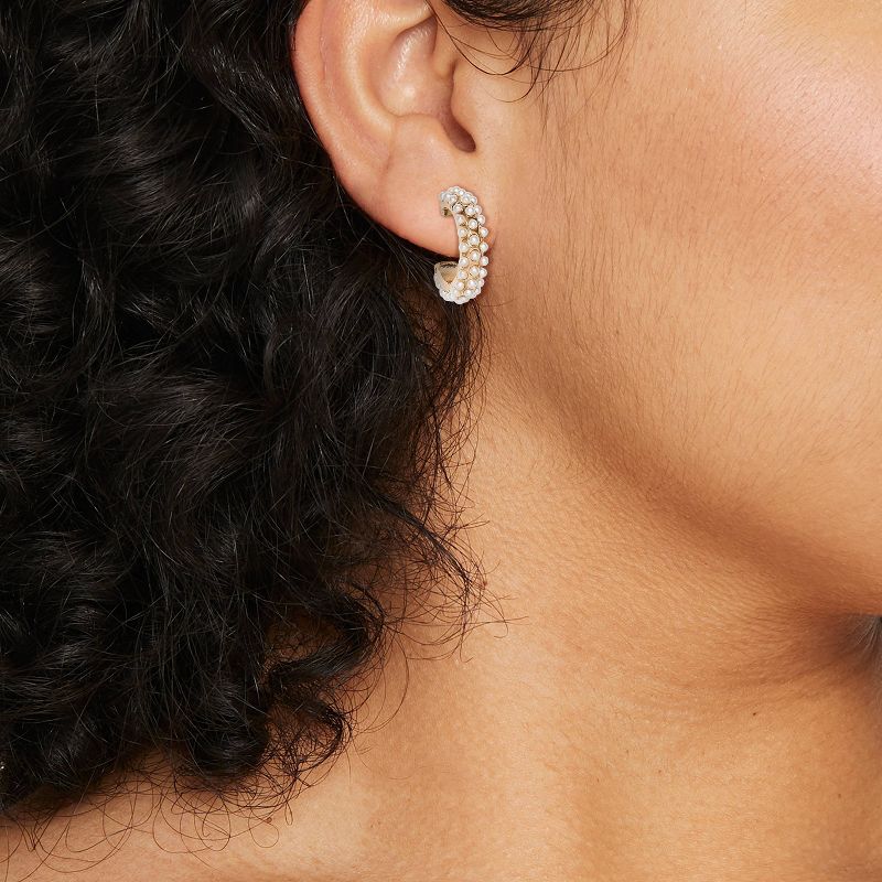 Pearl Hoop Earrings - A New Day&#8482; Gold, 3 of 8