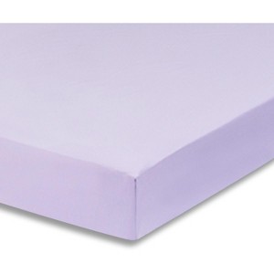 Everyday Kids Fitted Crib Sheet, 100% Soft Breathable Microfiber Baby Sheet, Fits Standard Size Crib Mattress 28in x 52in, Purple Nursery Sheet - 1 of 4
