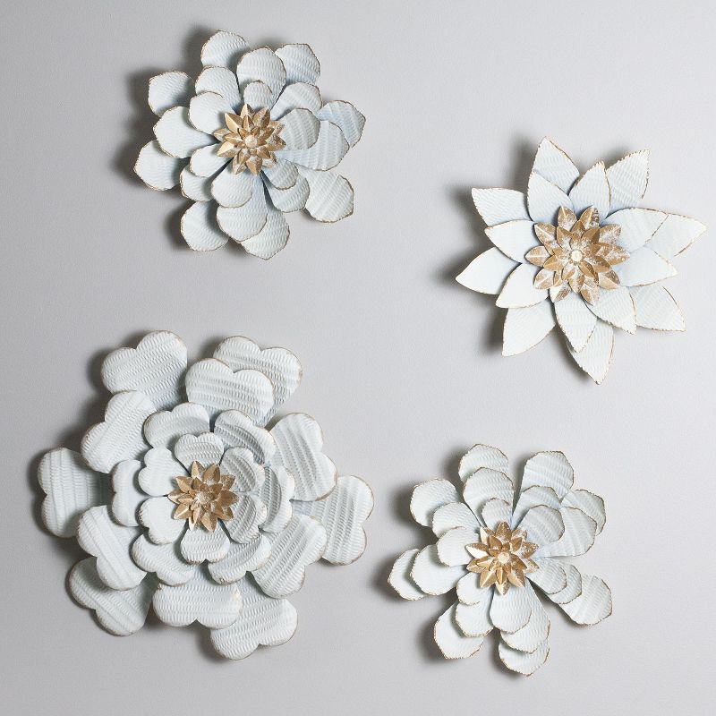 9.5 x 9.5 inch White Metal Layered Lotus Flower Wall Décor - Foreside Home & Garden, 2 of 5