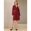 INSPIRE CHIC Women's Tweed Double Breasted Long Sleeve Blazer Dress with Belt - 4 of 4