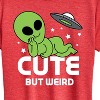Women's - Instant Message - Alien Cute But Weird Short Sleeve Graphic T-Shirt - 2 of 4