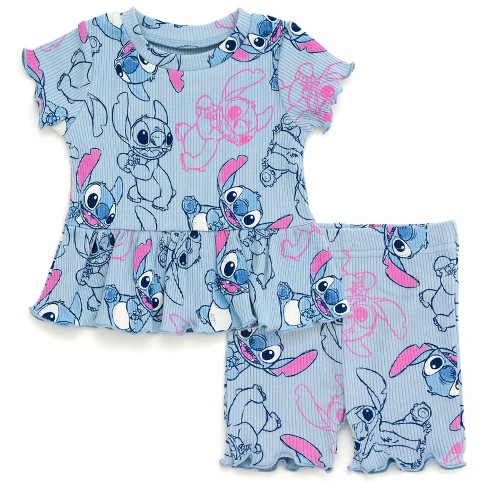 Disney Lilo & Stitch Big Girls Peplum T-shirt And Bike Shorts