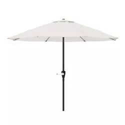 9' x 9' Aluminum Patio Umbrella with Auto Crank Tan - Pure Garden