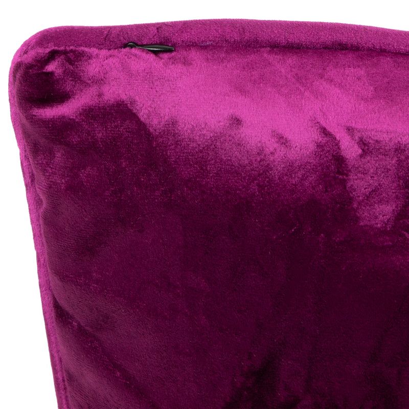 Northlight 16" Berry Purple Square Plush Velvet Throw Pillow with Piped Edging, 4 of 6