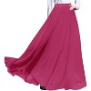 Women's Retro Chiffon Maxi Skirt - Beach Ankle Length Flowy Long Skirt Wine Red - 4 of 4