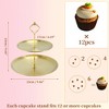 Unique Bargains 2 Tier Round Cup Cake Holder Tower with Tiered Serving Tray for Donuts Fruit 9.06"x9.06" - 2 of 4